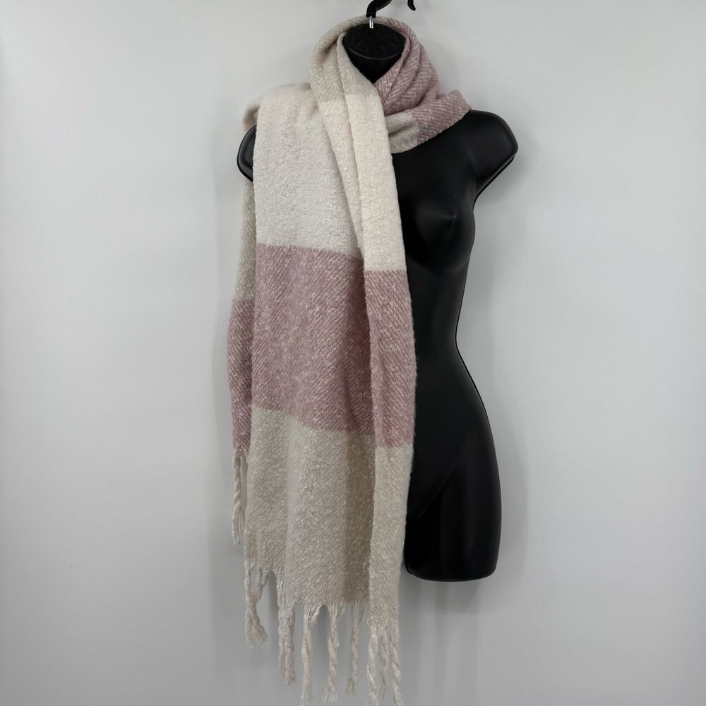 Gentle Fawn Oversized Brushed Plaid Fringe Scarf Wrap O/S